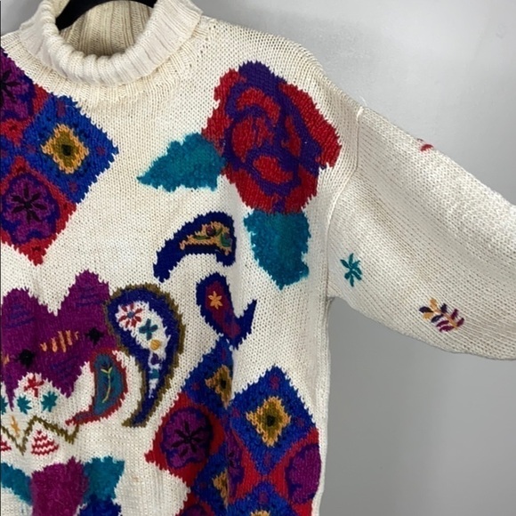 VINTAGE Hand Knitted Jennifer Reed Sweater size L - Picture 6 of 11